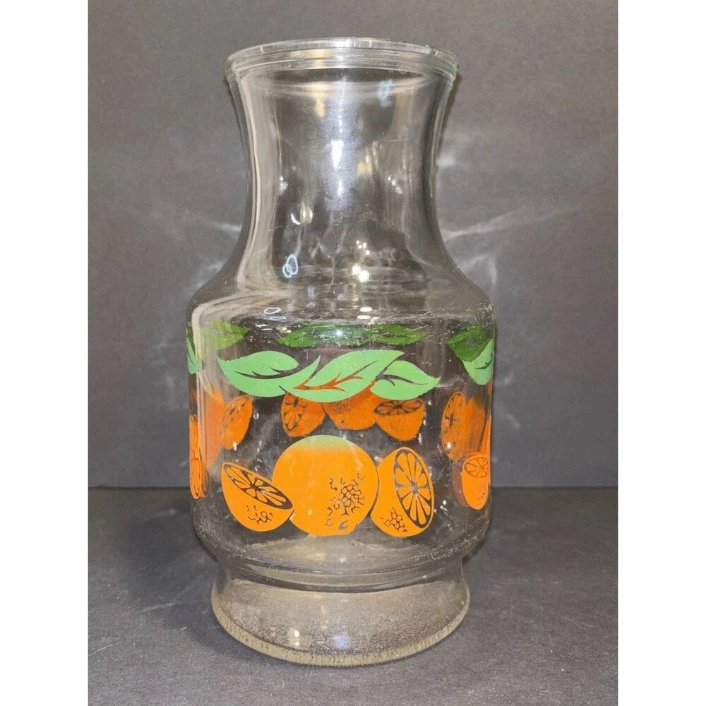 Vintage Anchor Hocking Orange Juice OJ decanter 1 quart VTG Pitcher